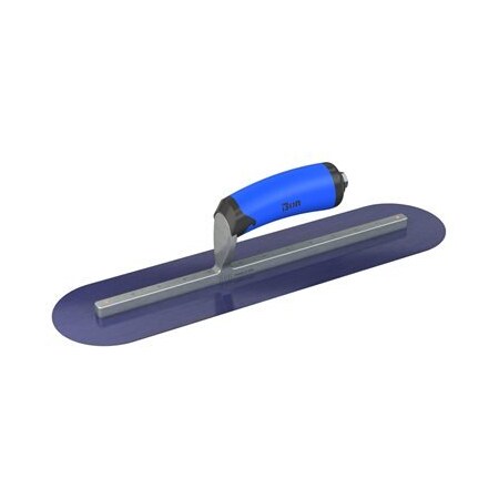 Bon Tool Blue Steel Finishing Trowel - Round End - 16" x 3" with Comfort Wave Handle 67-157